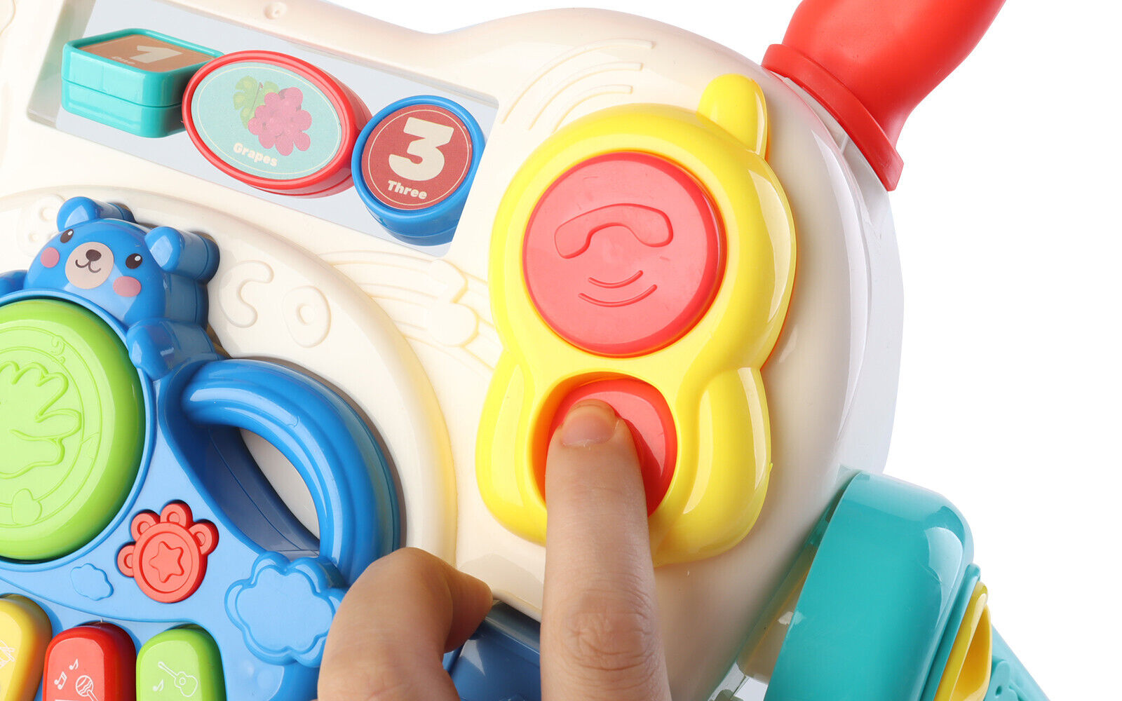 2in1 Baby Walker First Steps Activity Bouncer Musical Toys Car Along Toddlers (Doodle Board)