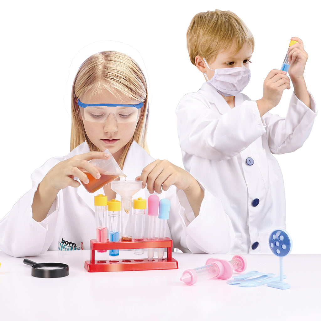 Kids Scientist Costume Lab Coat & Accessories Pretend Play Fancy Dress Outfit