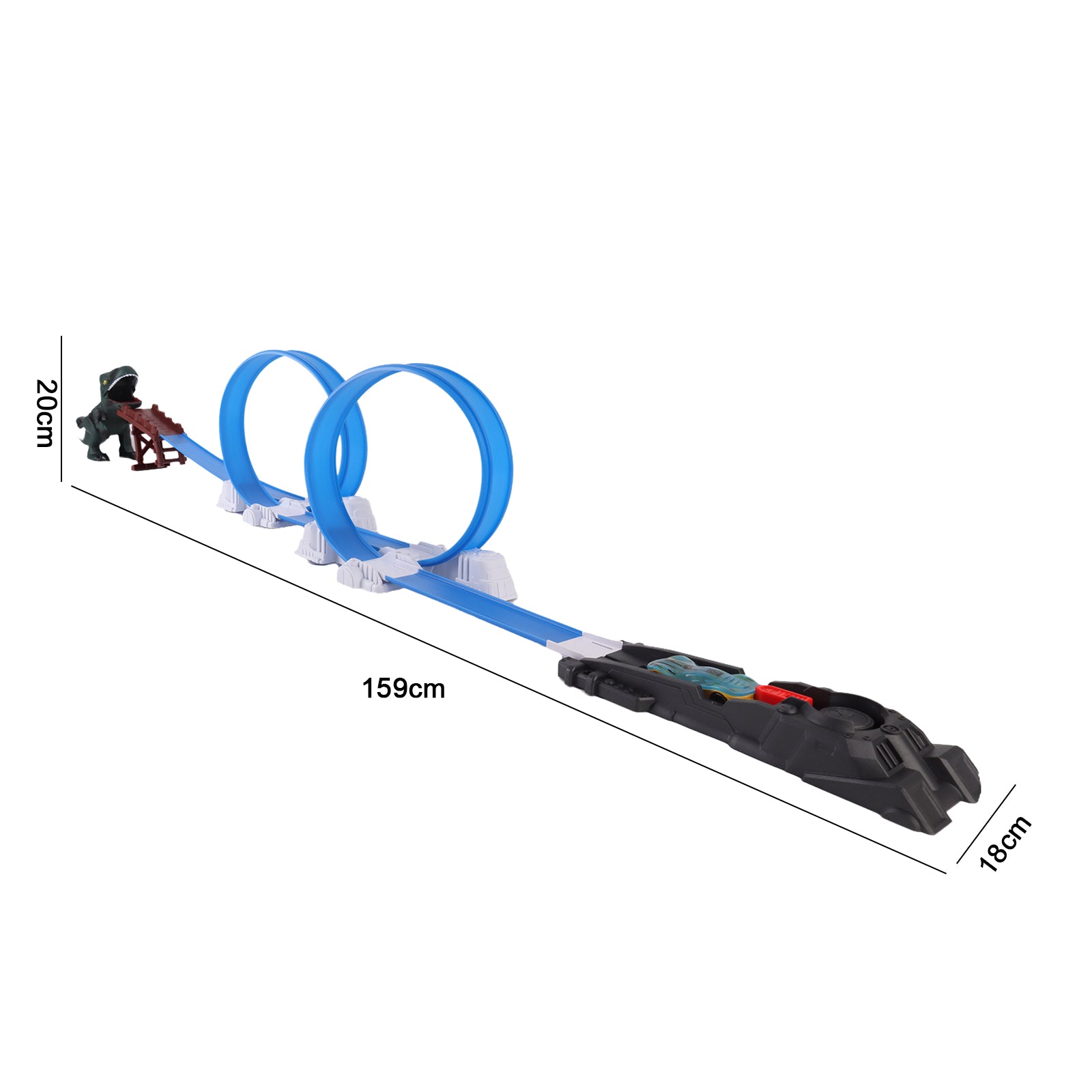 Double Loop Plastic Track Toy Dinosaur Twist Track Set Including 1 Alloy Car