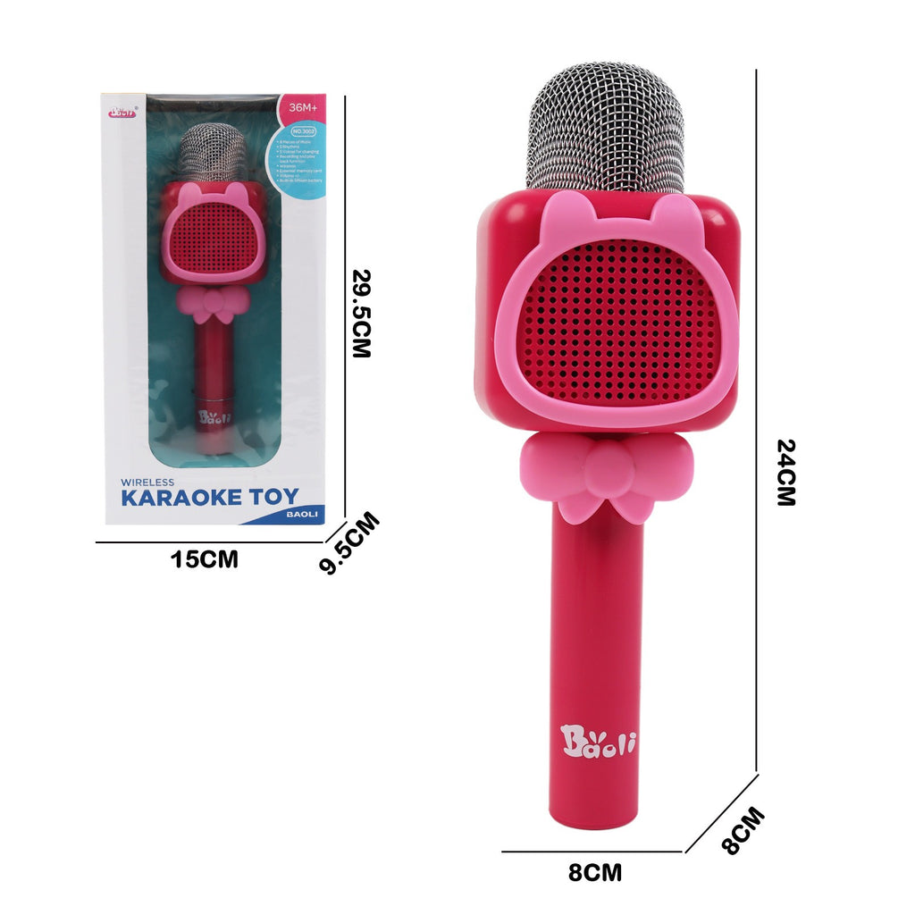 2x Kids Wireless Karaoke Microphones Bluetooth Speaker Singing Party Set Pink