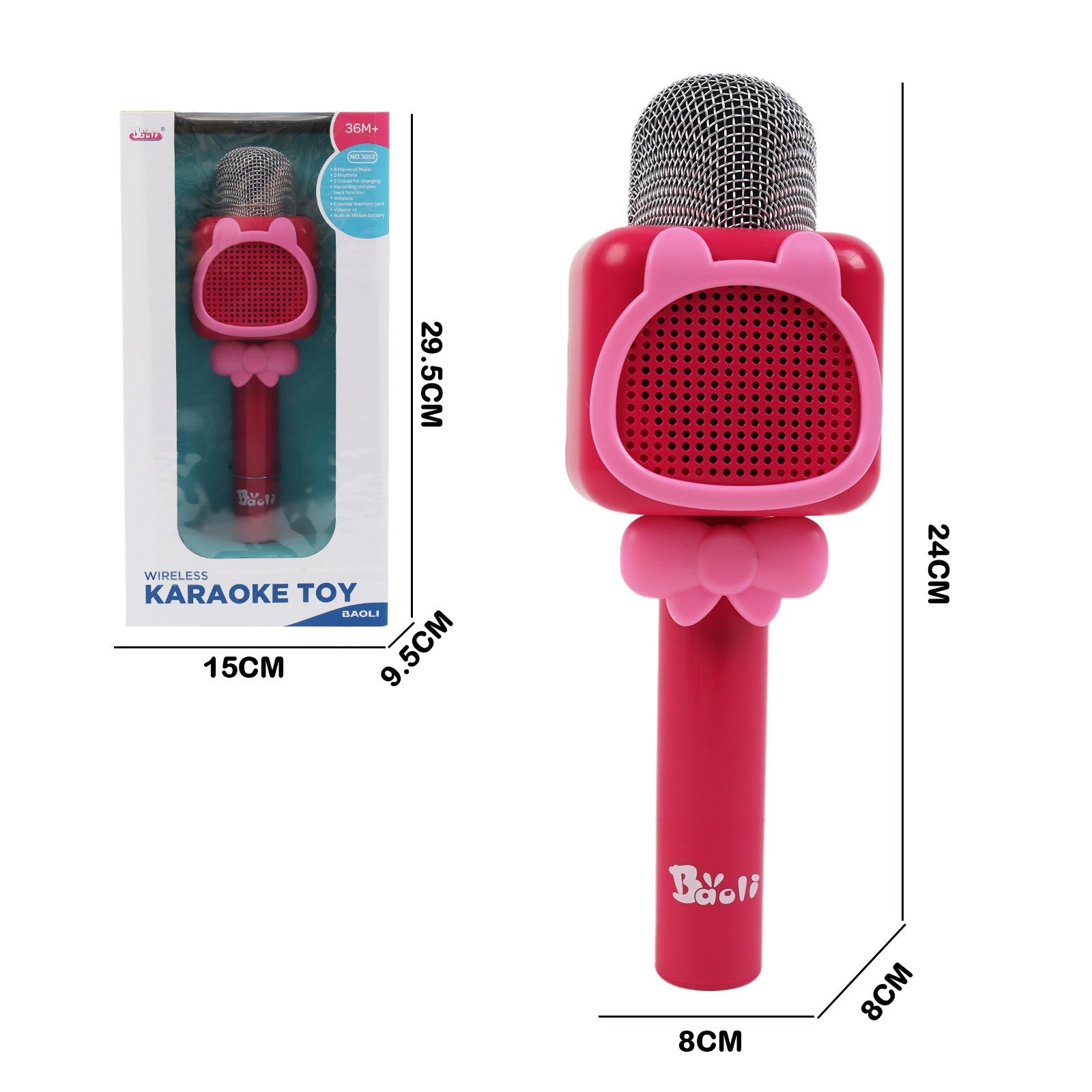 2x Kids Wireless Karaoke Microphones Bluetooth Speaker Singing Party Set Pink