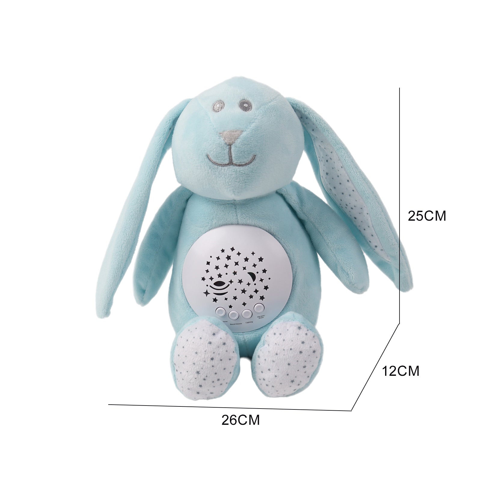 Baby Sleep Aid Plush, Night Light Projector with Starry Display and Soothing Sounds