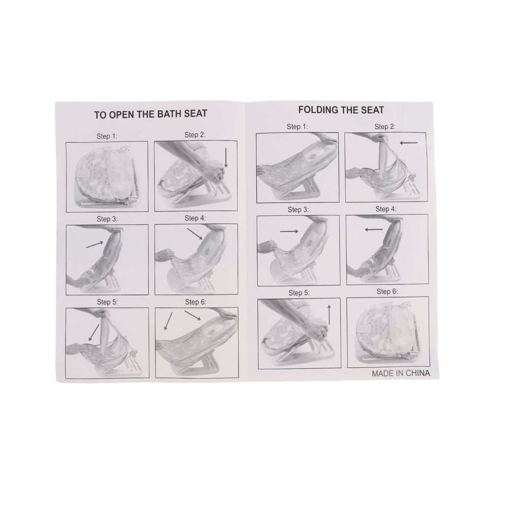 Baby Infant Bath Support Seat Foldable Adjustable Travel Baby Bather 0-12 Months (Neutral)