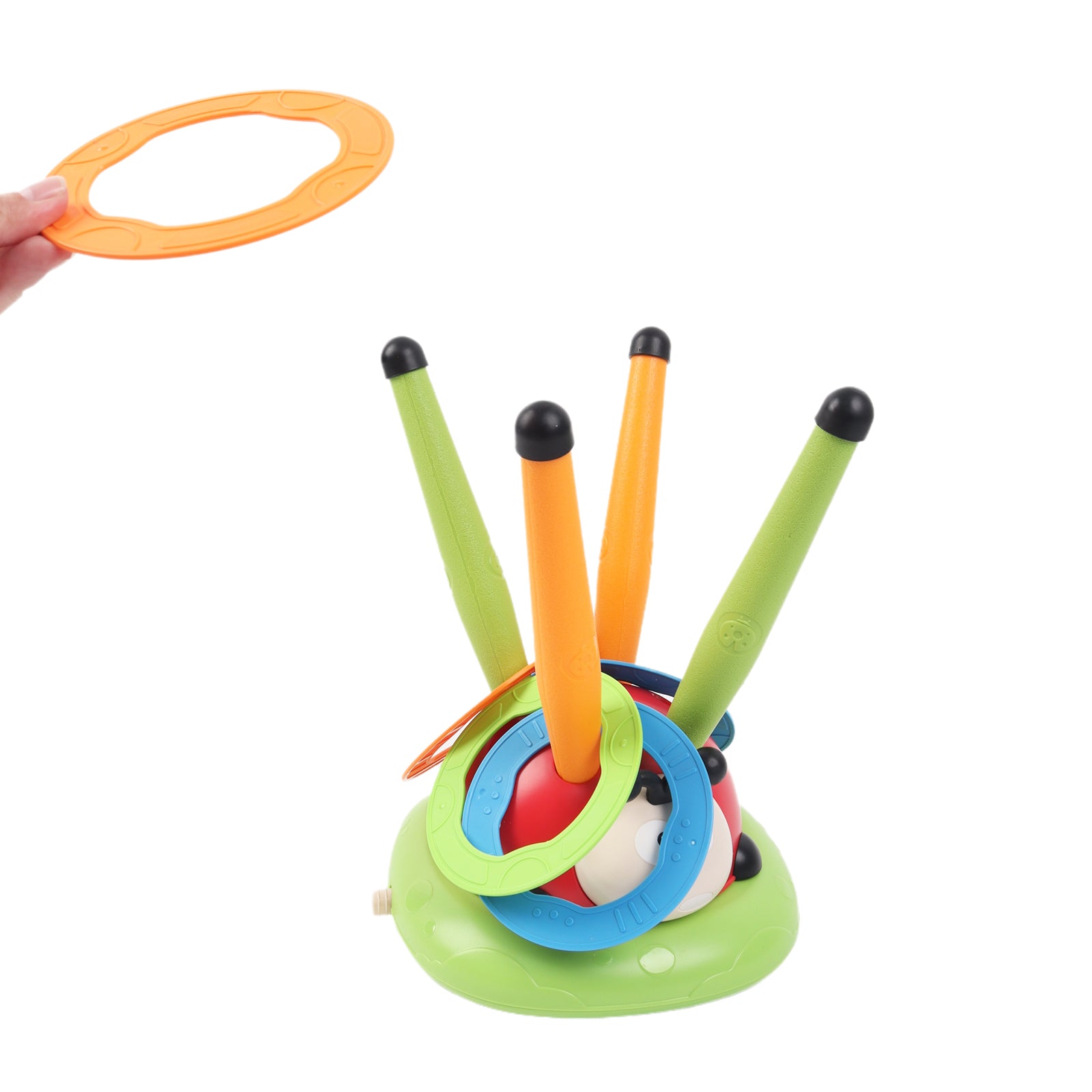 Kids 5in1 Musical Jump Sport Toy Ring Toss and Foam Launcher Game Indoor Outdoor