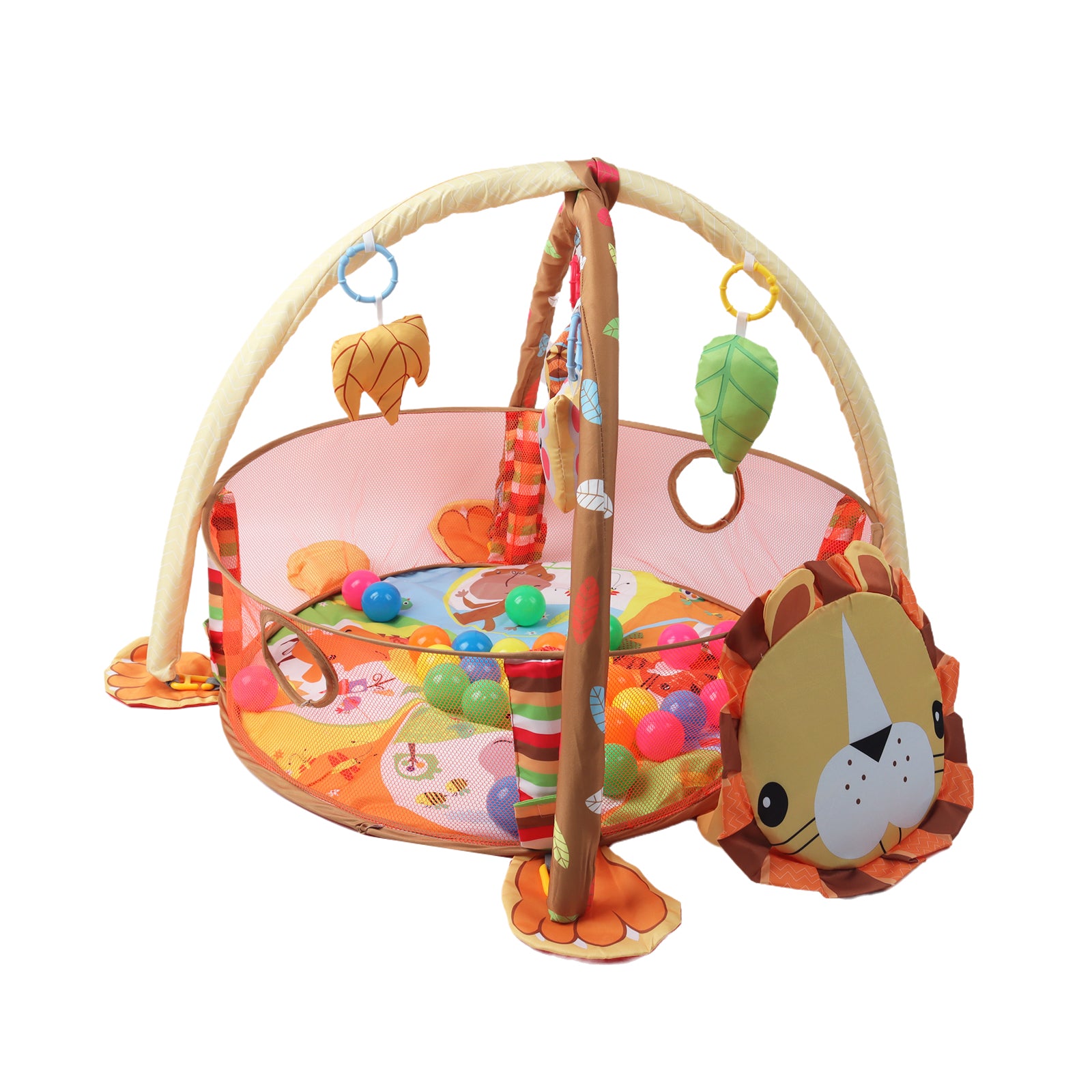 Kids 3 in 1 Lion Baby Soft Play Floor Mat Activity Fun Portable Gym Ball Pit