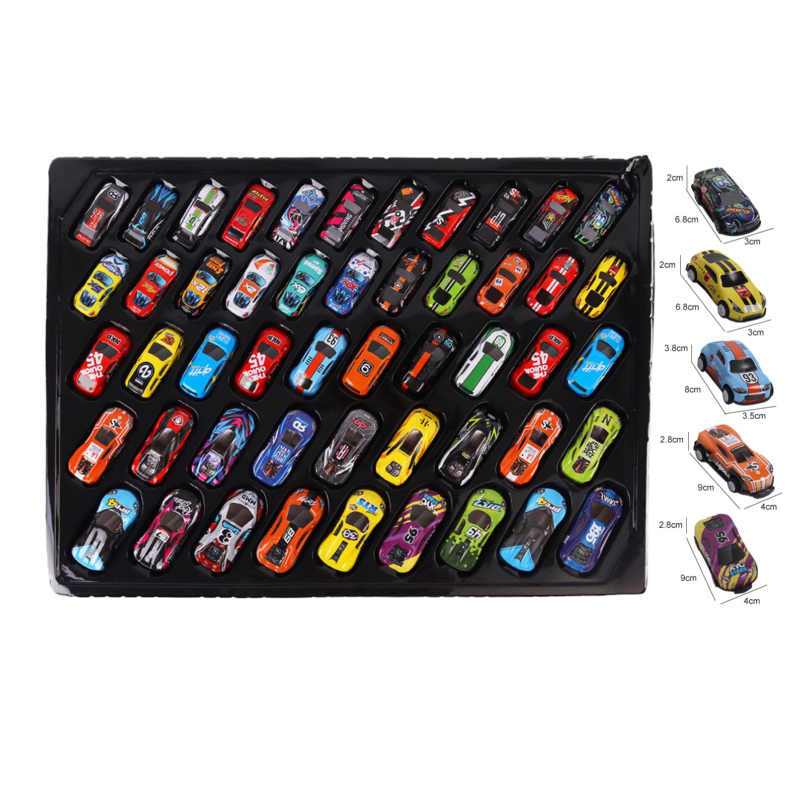 50 Pcs Metal Pull Back Racing Cars Die Cast Toy Set Mini Cars With Play Mat