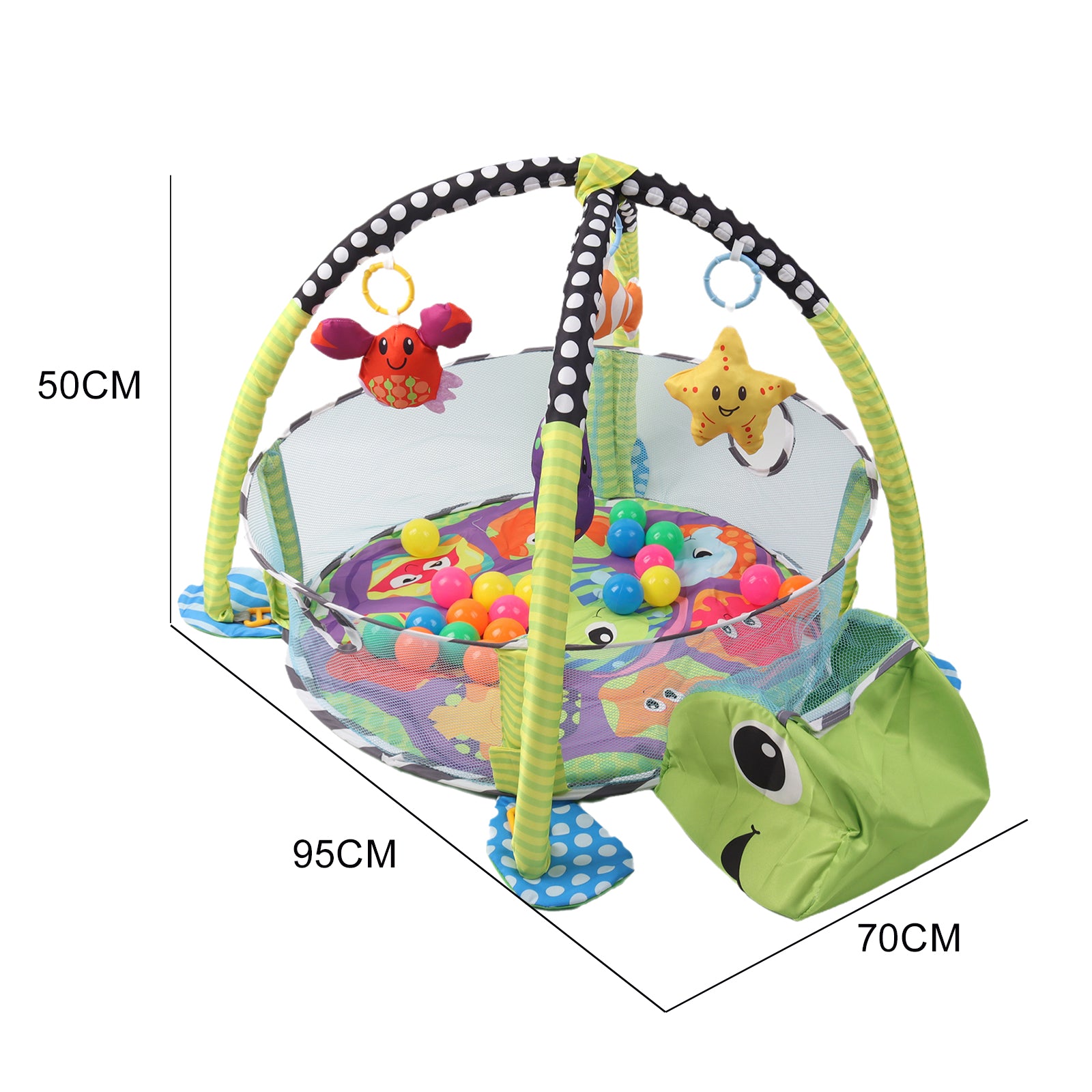 Kids 3 in 1 Turtle Baby Soft Play Floor Mat Activity Gym Fun Portable Ball Pit