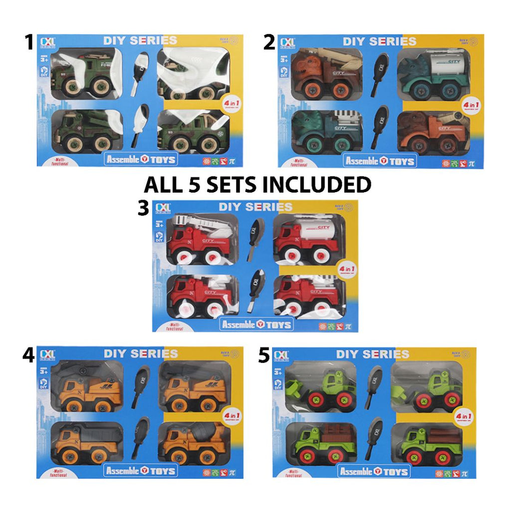 Kids Educational DIY Assembly Construction Trucks Toy Screwdriver 20 Pcs Set