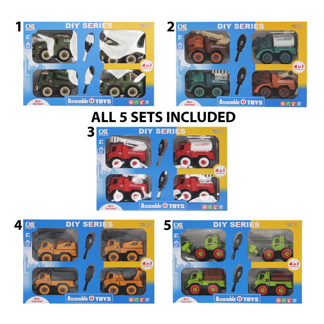 Kids Educational DIY Assembly Construction Trucks Toy Screwdriver 20 Pcs Set