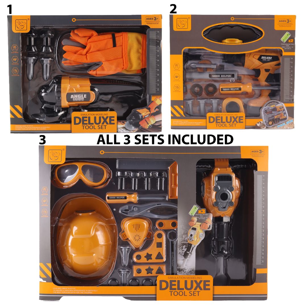 Kids Power Tool Sets DIY Building Drill Hammer Work Shop Pretend Play Toy 49 Pcs