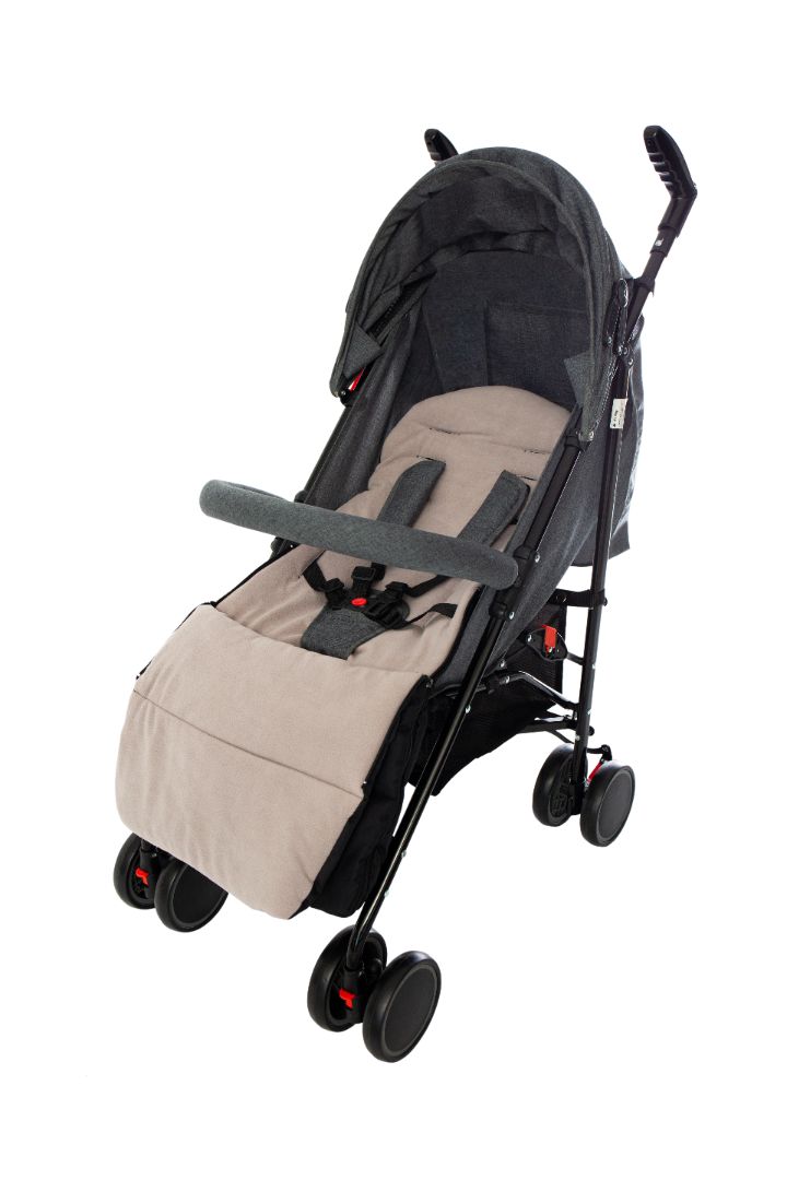Foldable Reclinable Stroller Buggy Pram includes Rain Cover & Footmuff