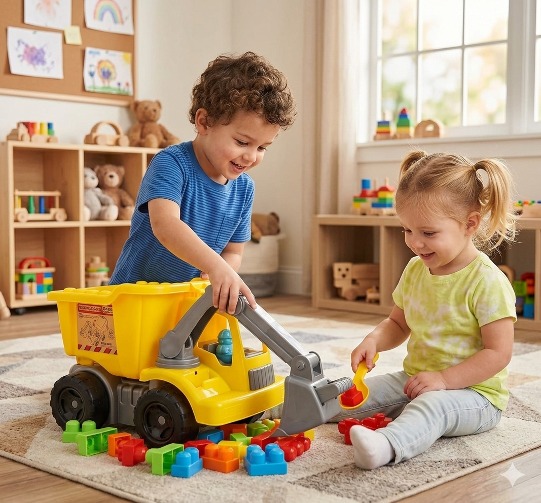 Scooper Digger DIY Construction Vehicle Building Blocks Set Kids Educational Indoor Outdoor Beach Toy