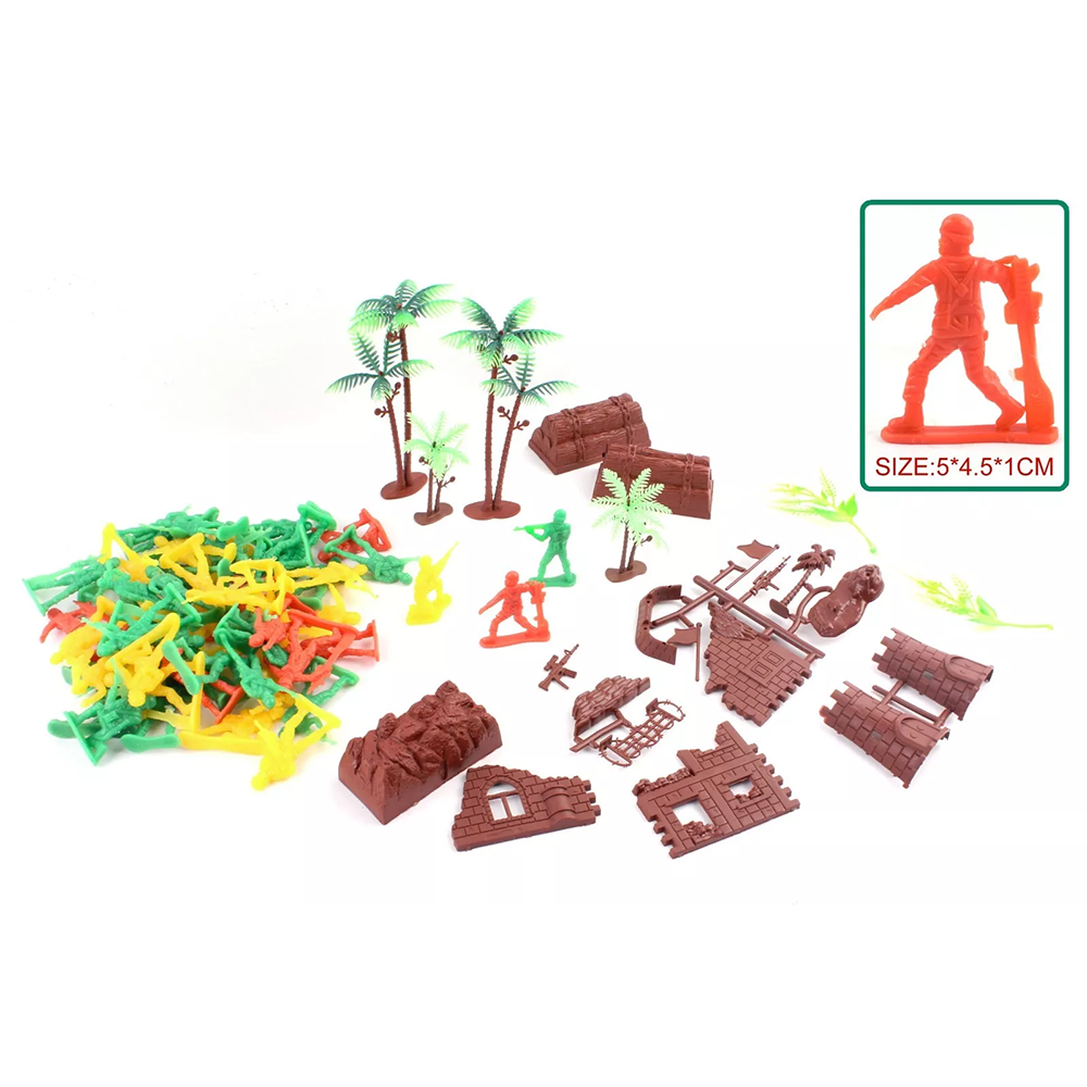 Army Men Multi Soldier Playset Bucket Military Combat Toys Children Kids
