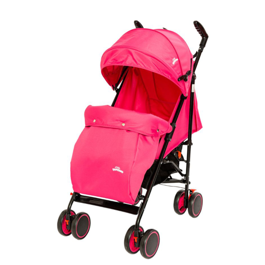 Foldable Reclinable Stroller Buggy Pram includes Rain Cover & Footmuff Pink