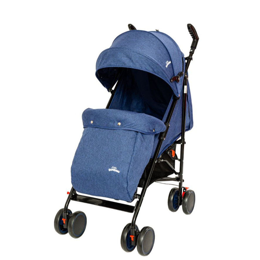 Foldable Reclinable Stroller Buggy Pram includes Rain Cover & Footmuff Blue