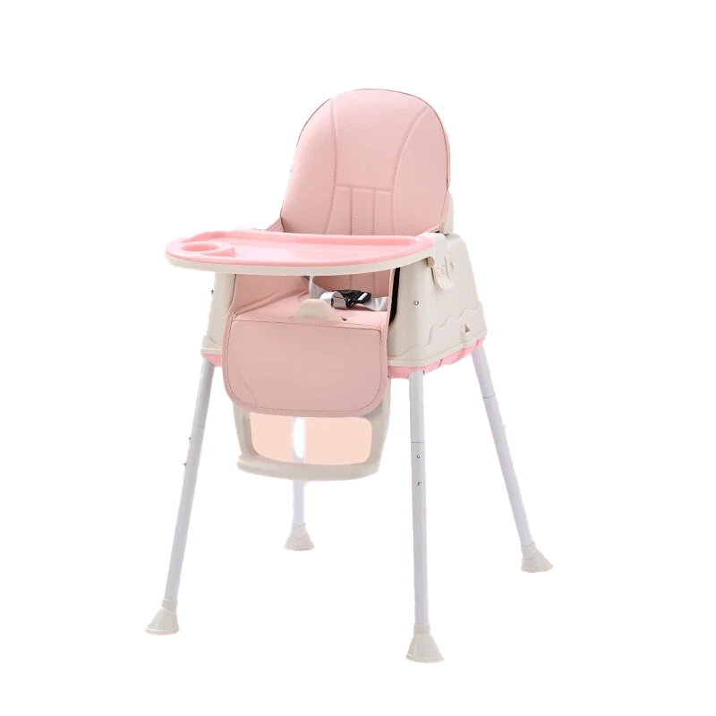 Baby Toddler Multipurpose Portable High Chair with Feeding Plate Adjustable Pink