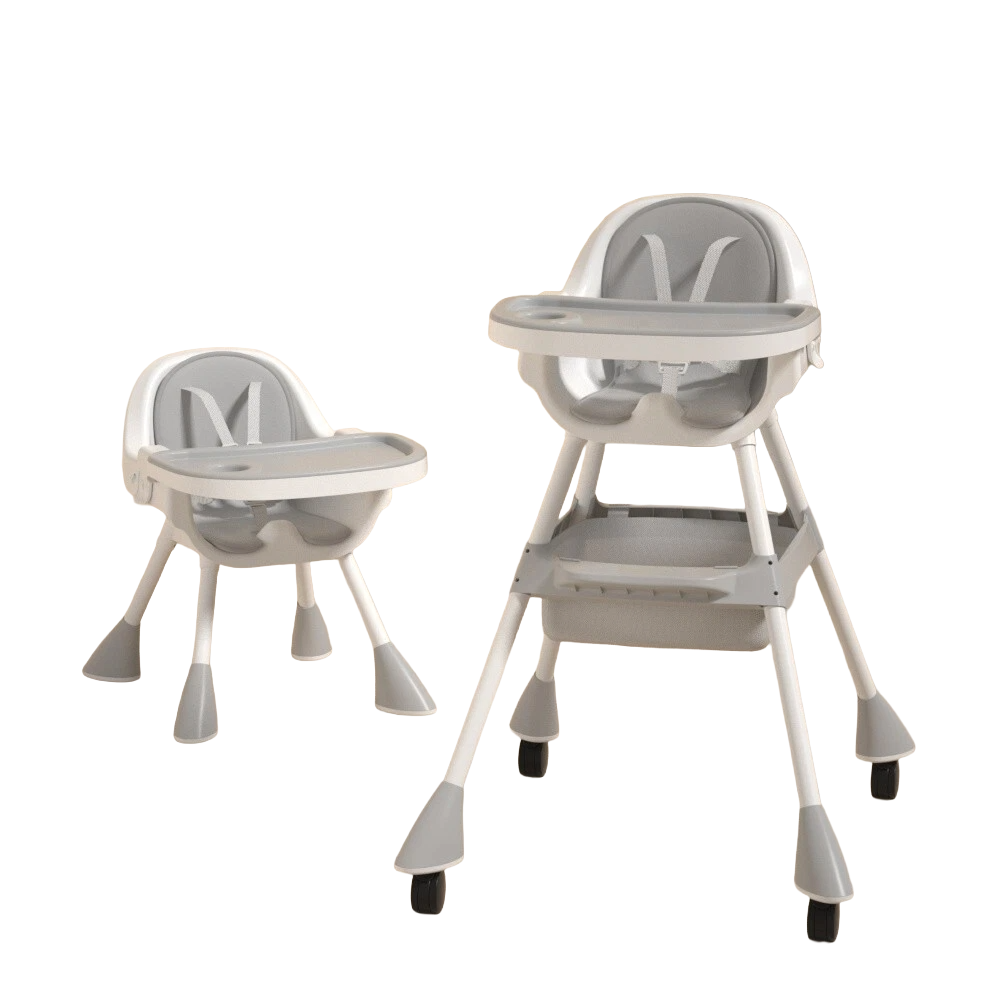 Baby Toddler High Chair Feeding Dining Tray Adjustable Height Multipurpose Grey
