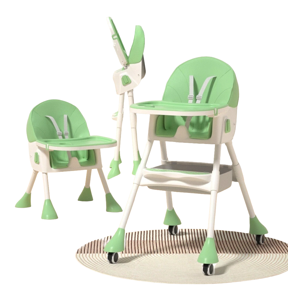 High Chair Baby Toddler Removable Dining Tray 5-piont Harness Foldable