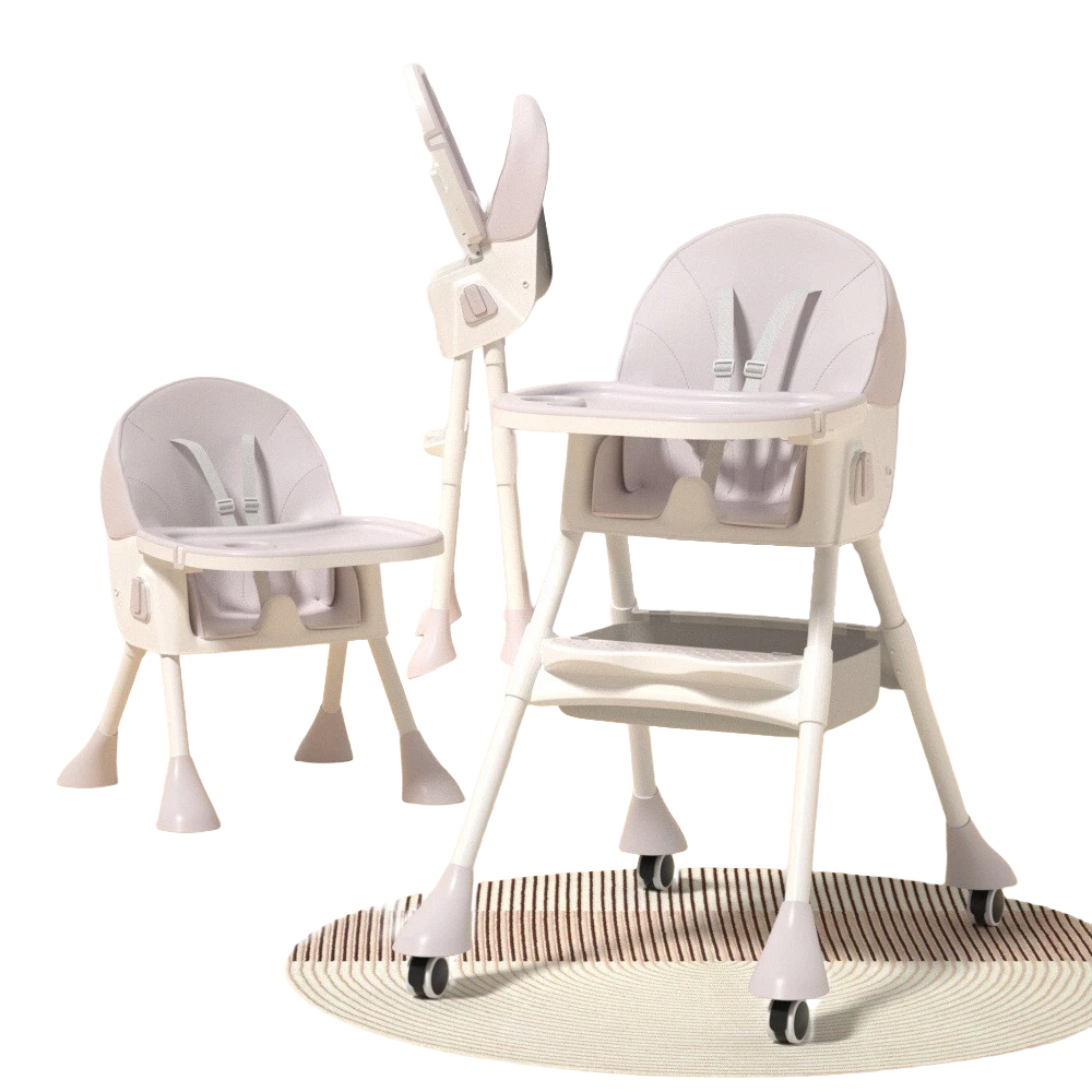 High Chair Baby Toddler Removable Dining Tray 5-piont Harness Foldable