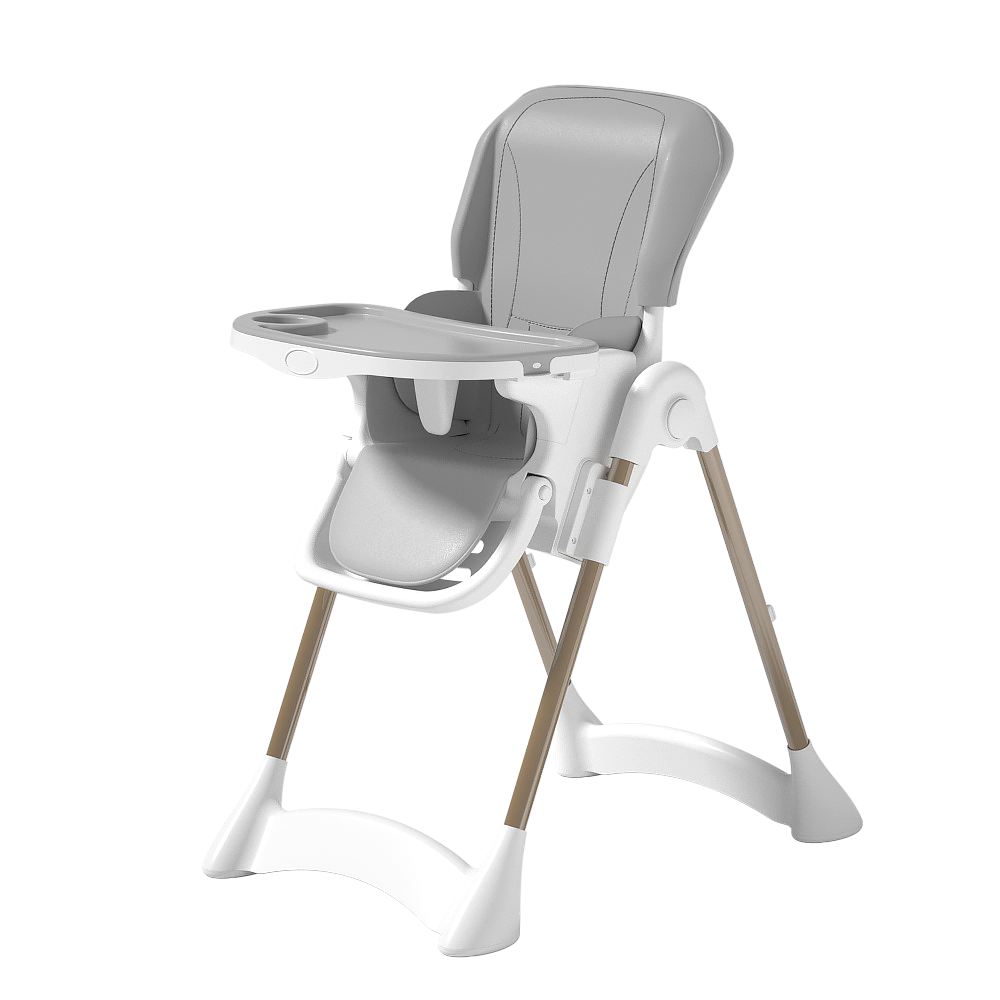 Baby Toddler Feeding High Chair Adjustable Hight Recline Foldable Harness