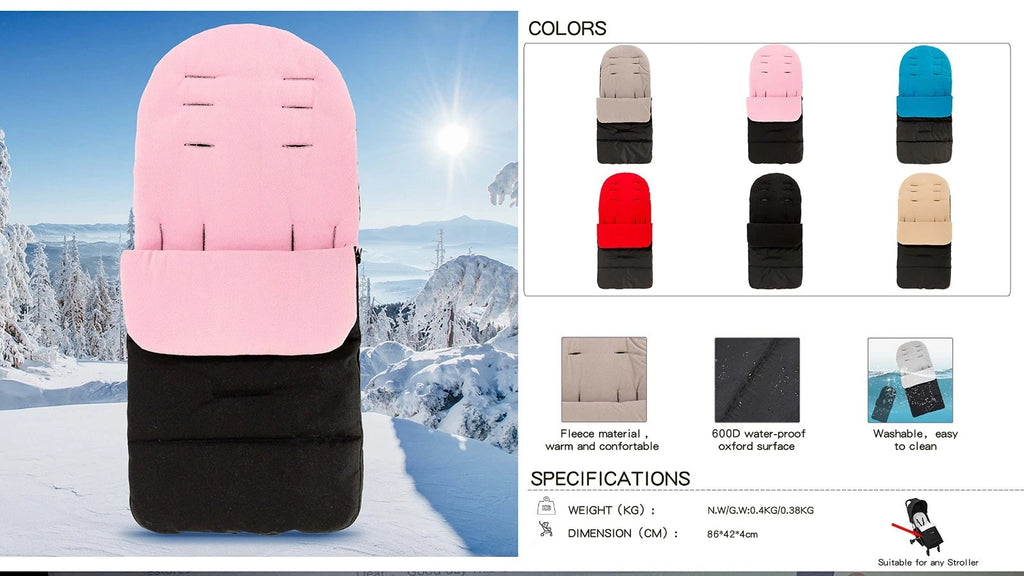 Footmuff Cosy Toes Fleece Lined Universal Fitting Strollers Prams Buggy Pink