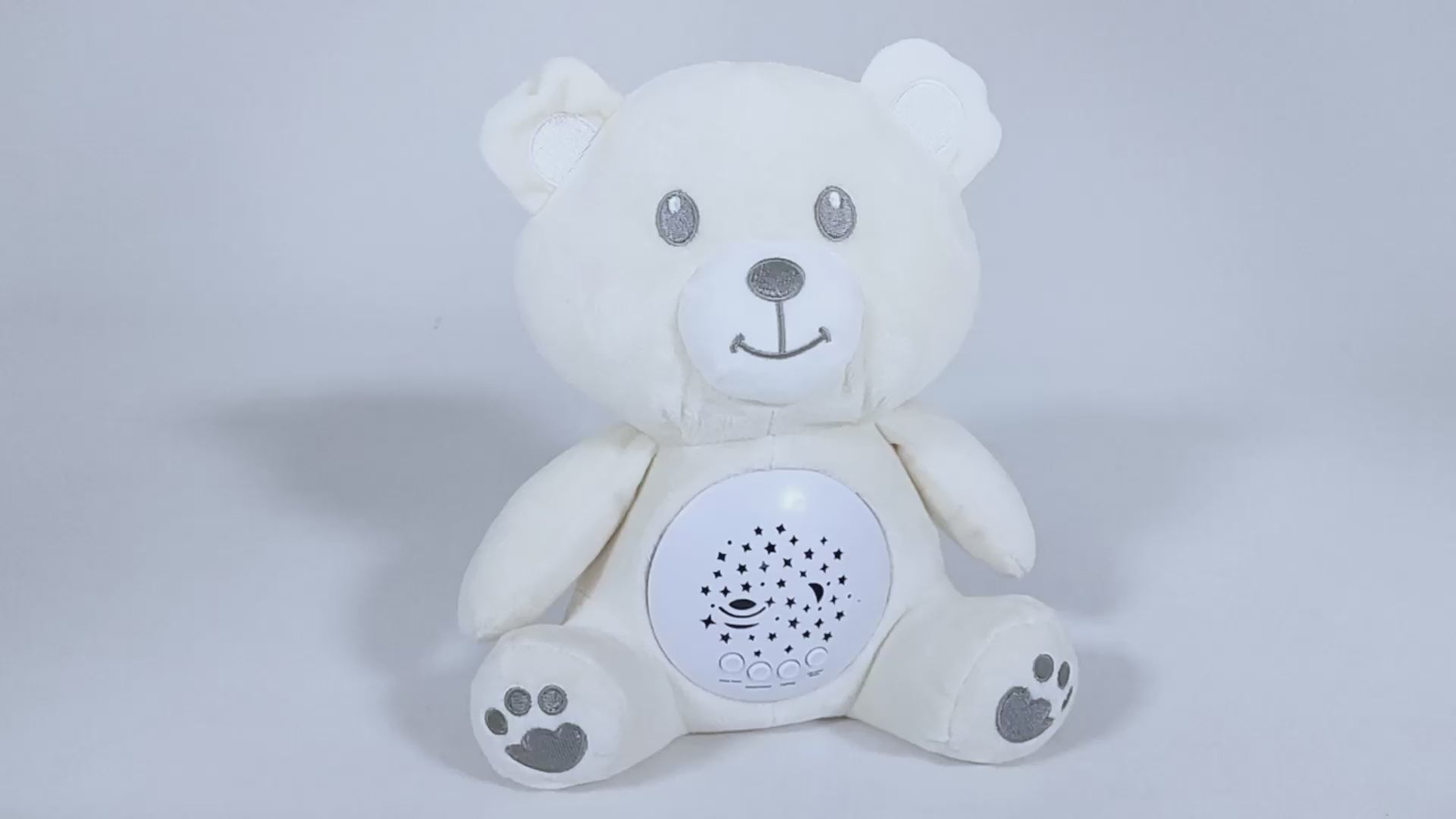 Baby Sleep Aid Plush, Night Light Projector with Starry Display and Soothing Sounds