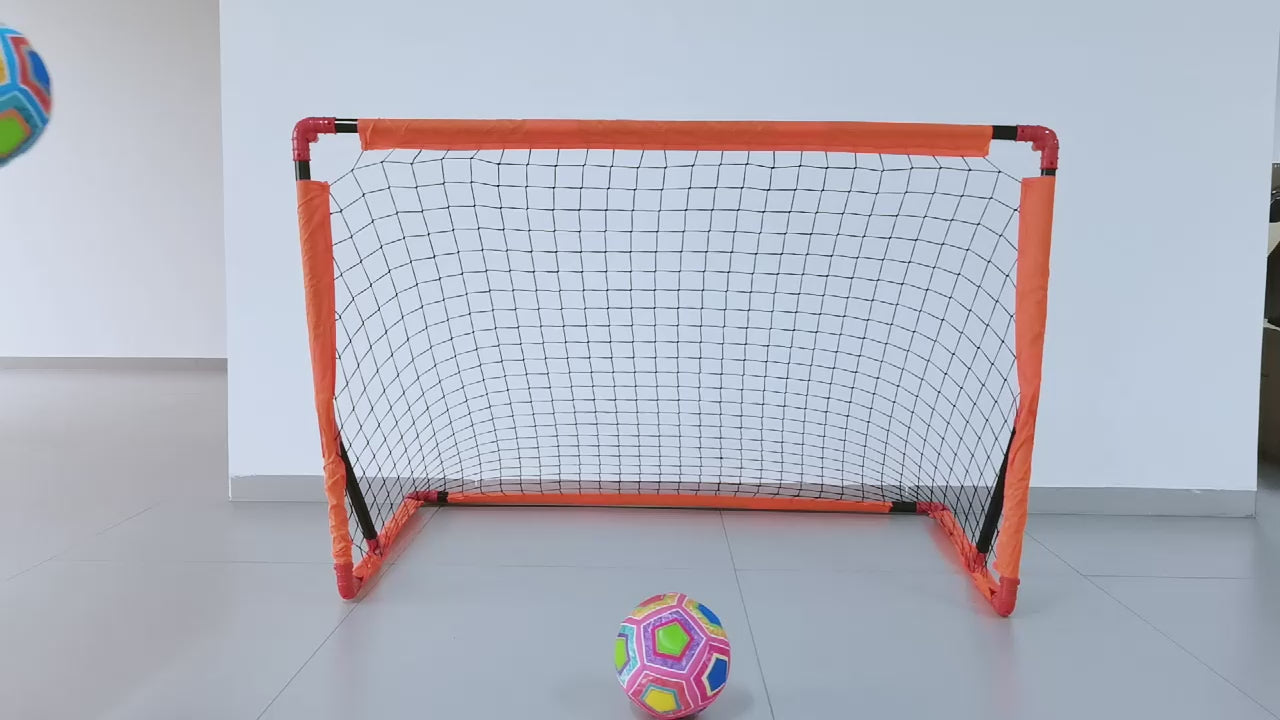 2-in-1 Kids Football Goal Set – Sticky Target Net with Balls & Training Cones