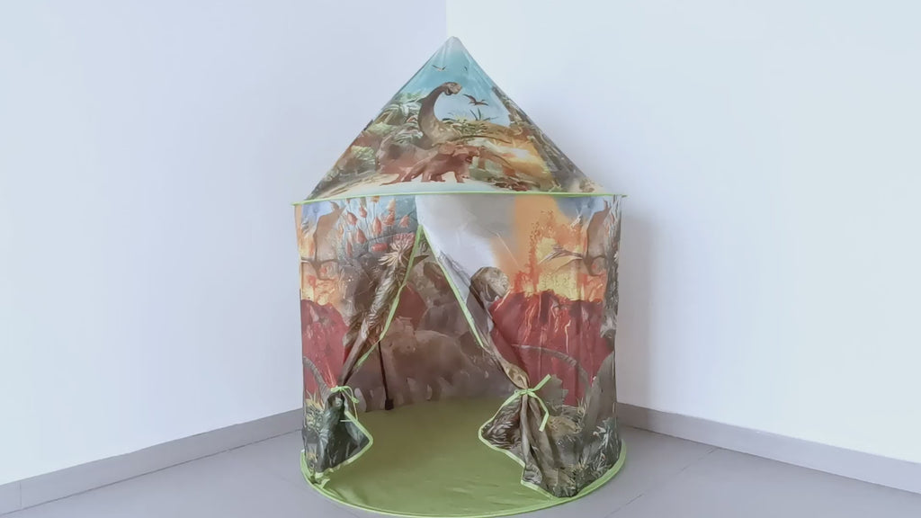 Dinosaur Kids Pop Up Play Tent Yurt Indoor/Outdoor Discovery Adventure Playhouse
