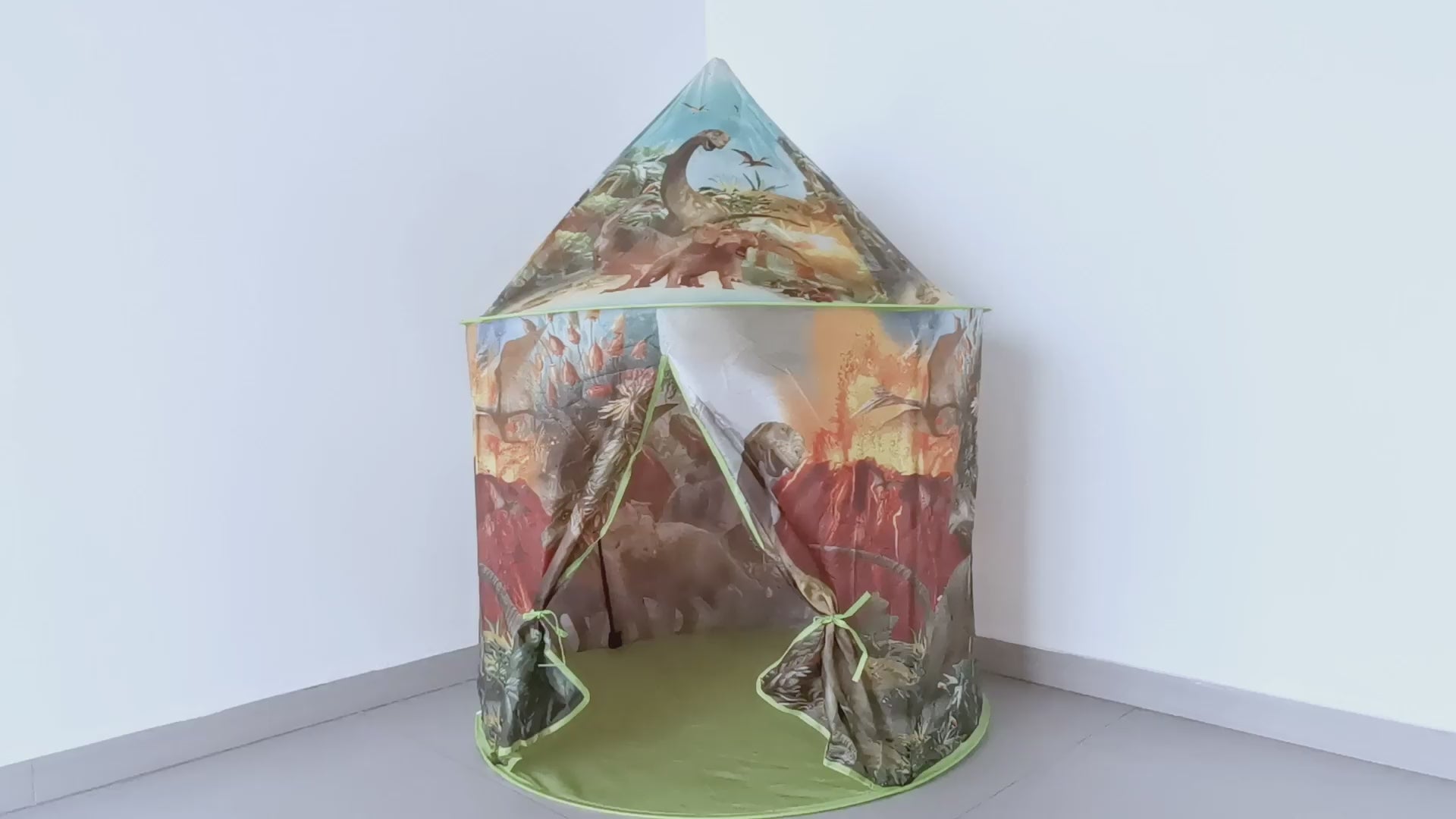 Dinosaur Kids Pop Up Play Tent Yurt Indoor/Outdoor Discovery Adventure Playhouse