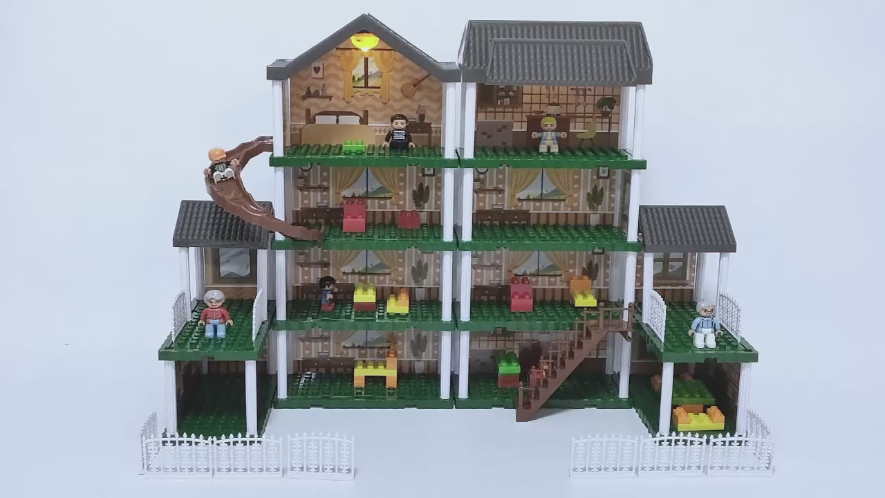 Building Blocks Bricks Doll House Villa Mansion Playhouse DIY Playset 201 Pcs