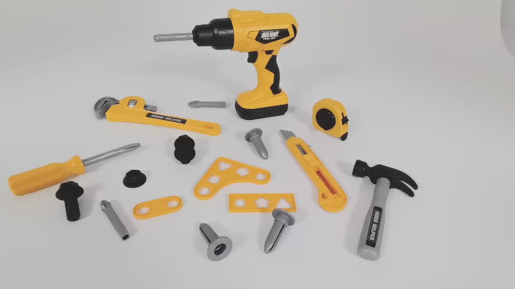 Kids Power Tool Sets DIY Building Drill Hammer Work Shop Pretend Play Toy 49 Pcs