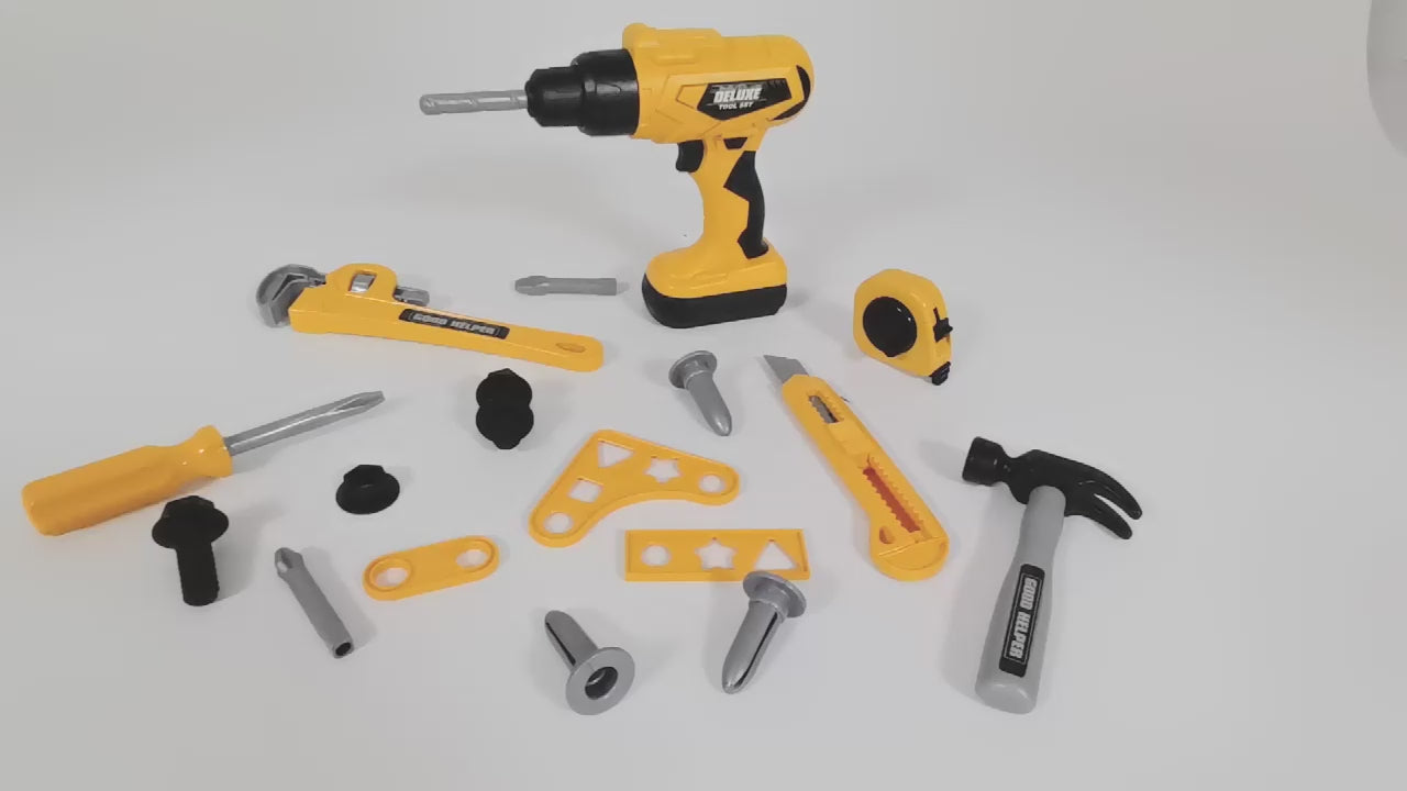 Kids Power Tool Sets DIY Building Drill Hammer Work Shop Pretend Play Toy 49 Pcs