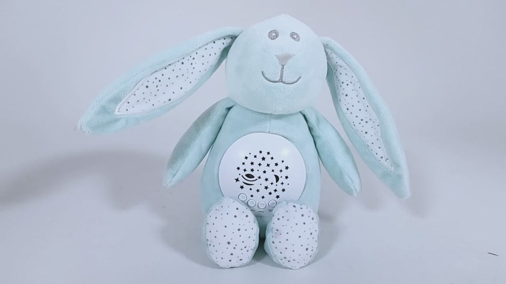 Baby Sleep Aid Plush, Night Light Projector with Starry Display and Soothing Sounds