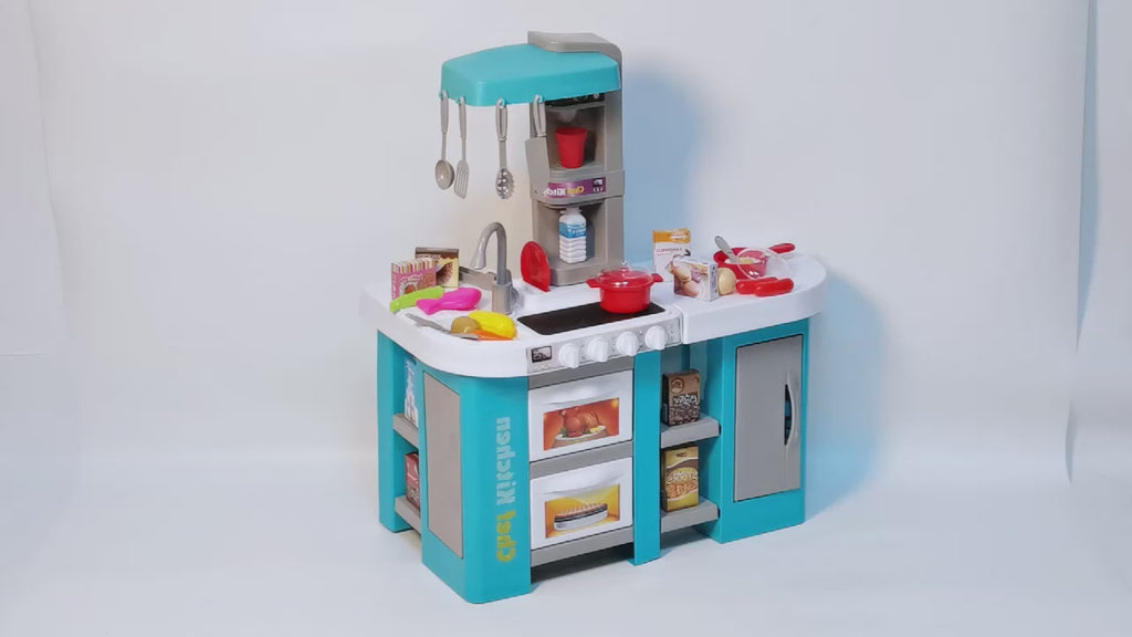 Kids Pretend Play Kitchen Set with Light & Sound Effects 53 Pieces