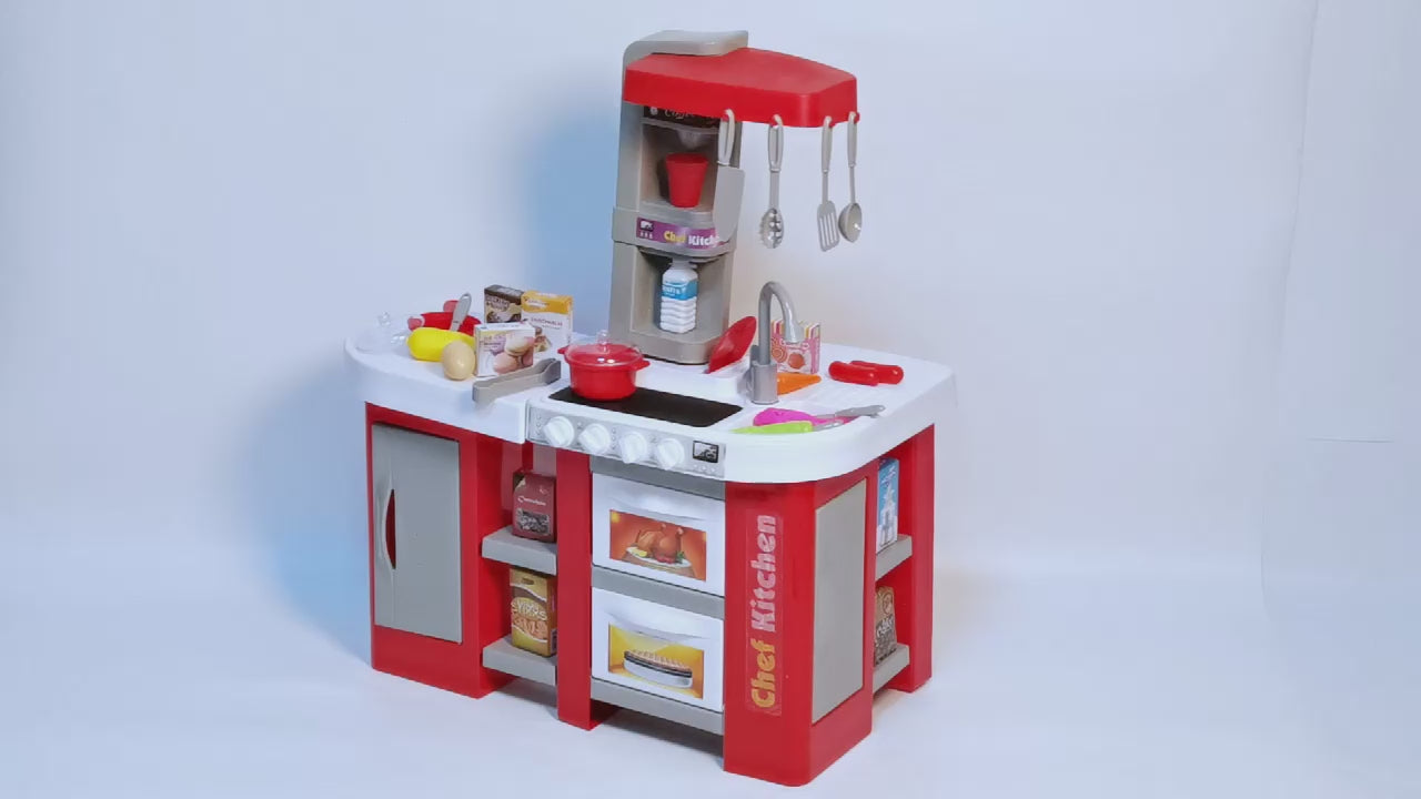 Kids Pretend Play Kitchen Set with Light & Sound Effects 53 Pieces