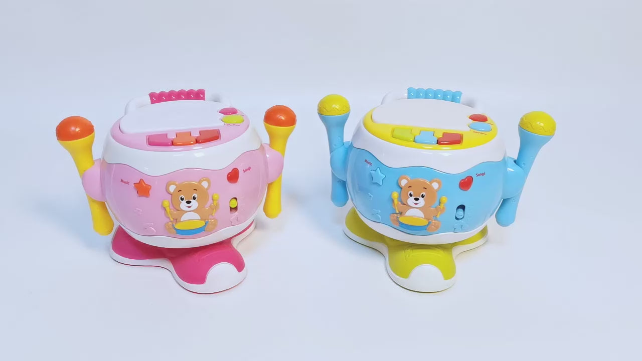 Baby's Music Drum Rotating Educational Instrument Microphone Sing