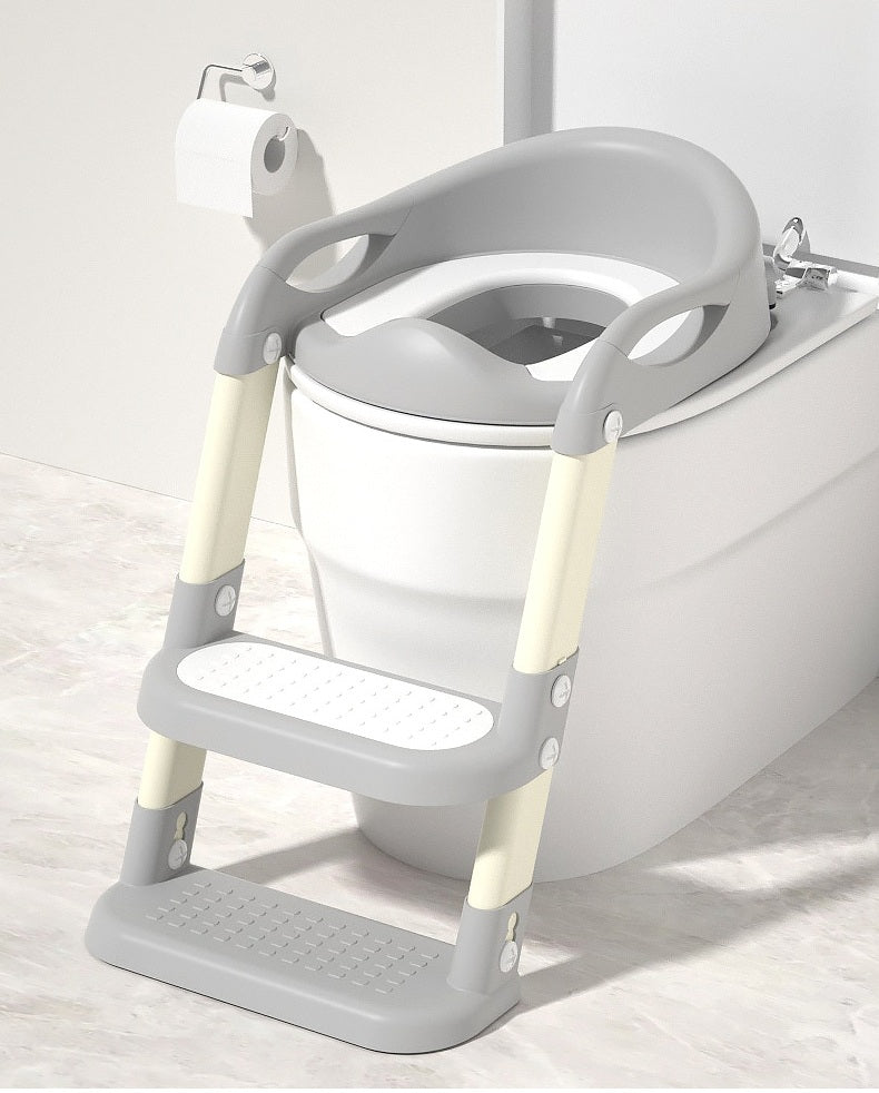Baby Toddler Potty Training Toilet Seat Adjustable Height Foldable Steps