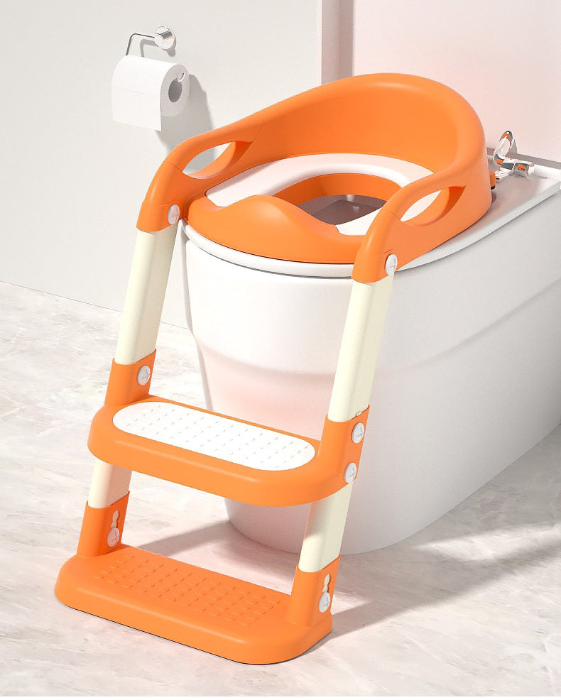 Baby Toddler Potty Training Toilet Seat Adjustable Height Foldable Steps