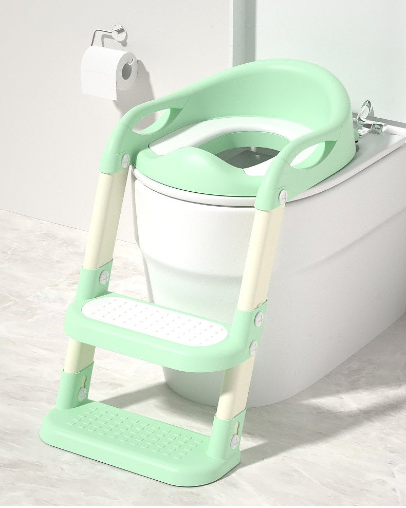 Baby Toddler Potty Training Toilet Seat Adjustable Height Foldable Steps