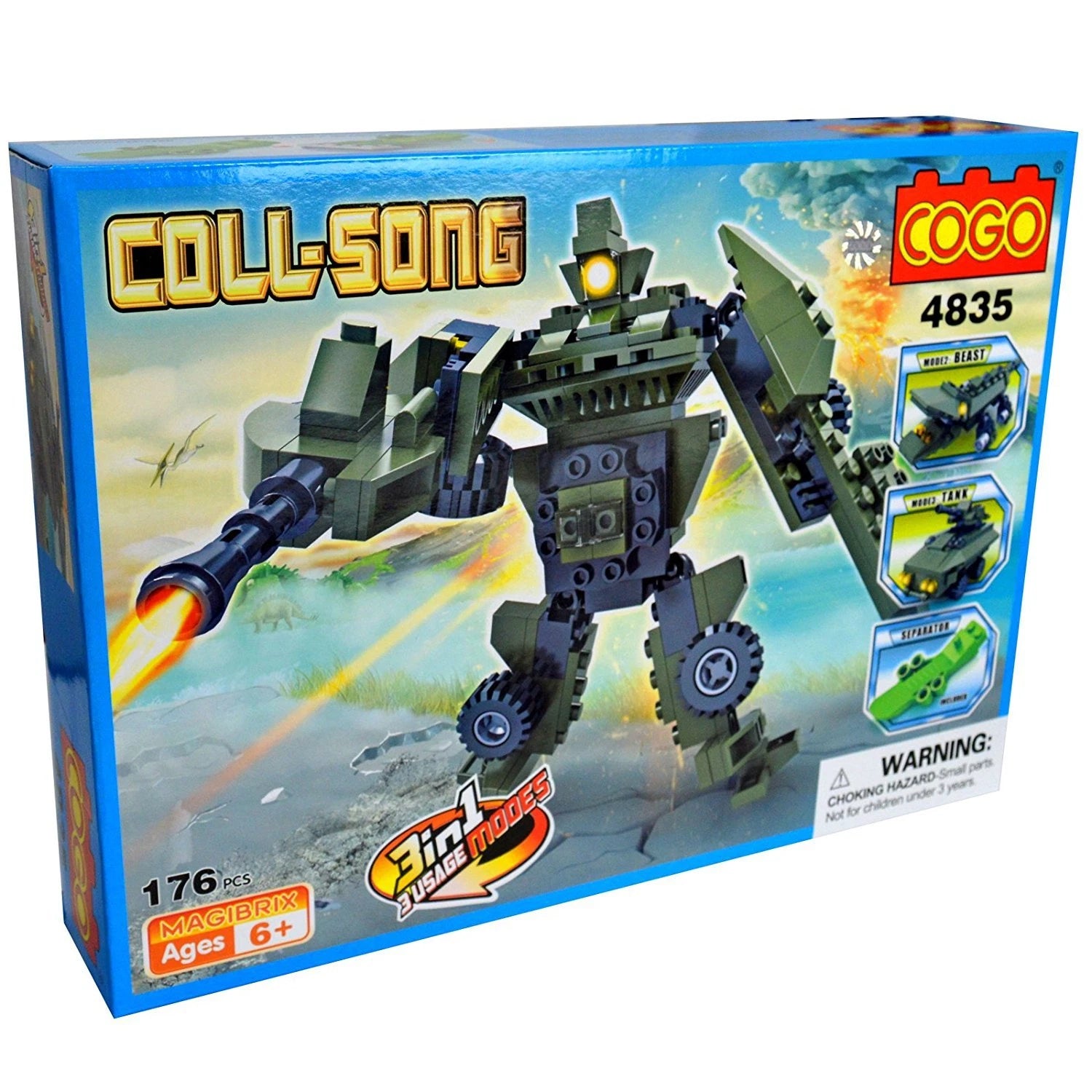 3 IN 1 Crocodile Tank Robot Building Blocks Kids Toy Set New Cogo Childrens