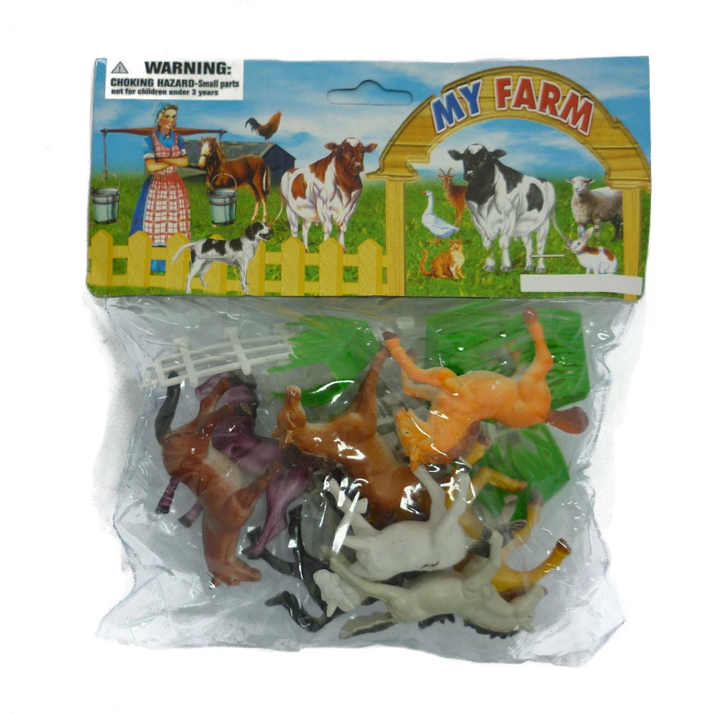 Horses and Pony Children's Farm Animal Plastic Toy Figures Boys Girls Play 8 pcs
