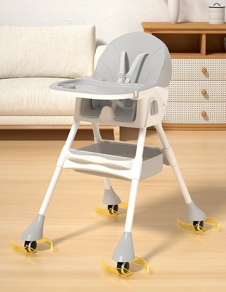 High Chair Baby Toddler Removable Dining Tray 5-piont Harness Foldable