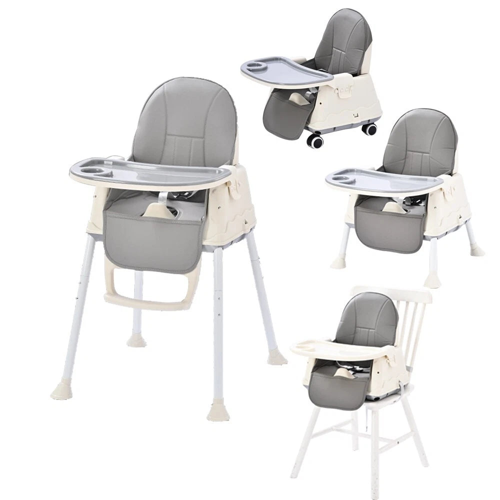 Baby Toddler Multipurpose Portable High Chair Feeding Plate Adjustable Green