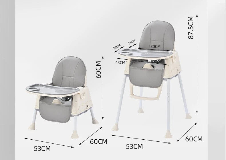 Share Baby Toddler Multipurpose Portable High Chair with Feeding Plate Adjustable