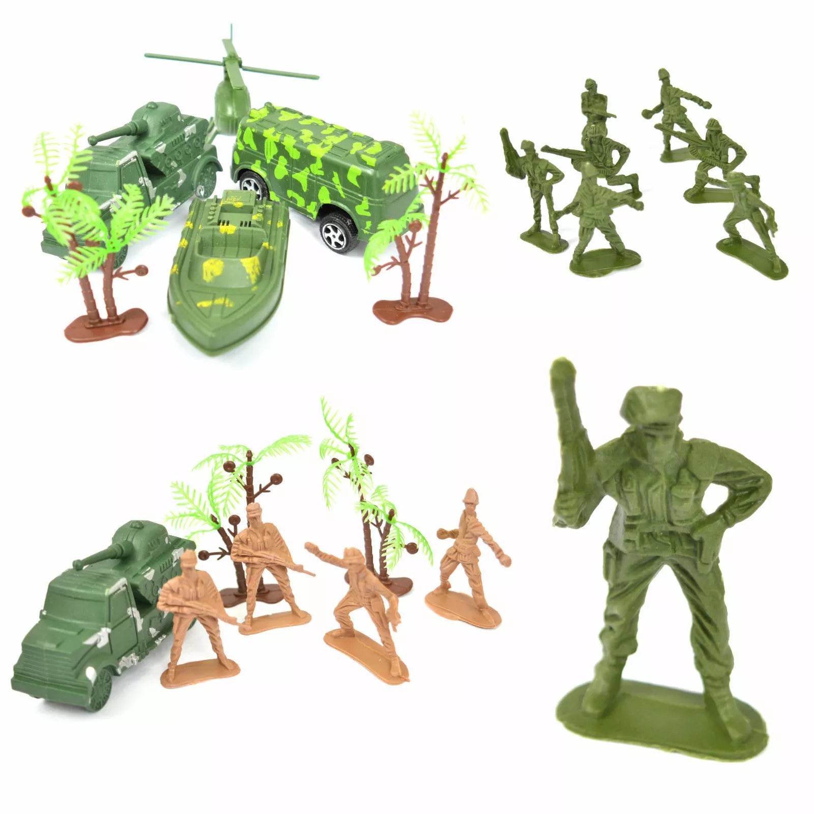 Toy Soldier Army Figures - Combat Fighter Set Tank Castle Set