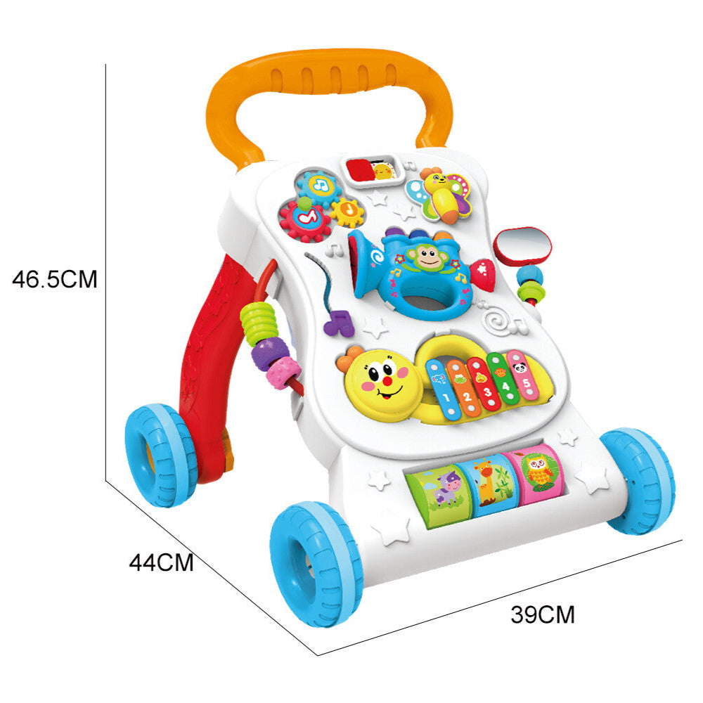 2in1 Baby Walker First Steps Activity Bouncer Musical Toys Car Along Toddlers (Xylophone)