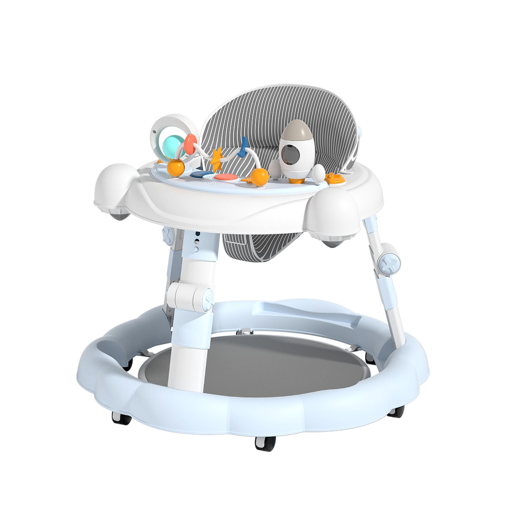 Baby Walker Push Along Learning Walking Wheel Multifunctional Sensory Toys Blue