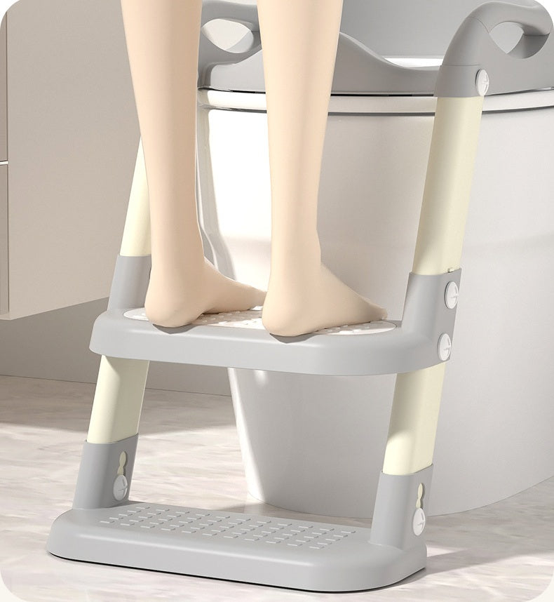 Baby Toddler Potty Training Toilet Seat Adjustable Height Foldable Steps
