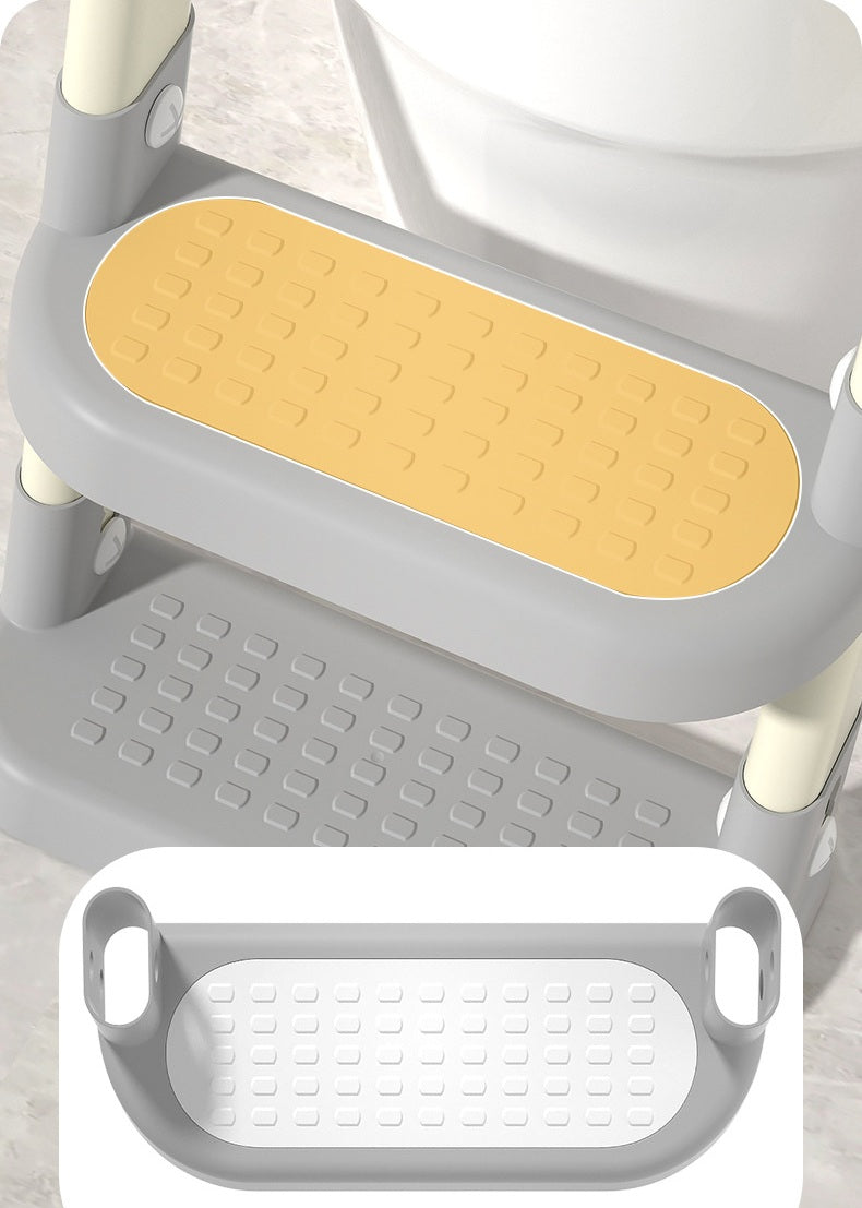 Baby Toddler Potty Training Toilet Seat Adjustable Height Foldable Steps