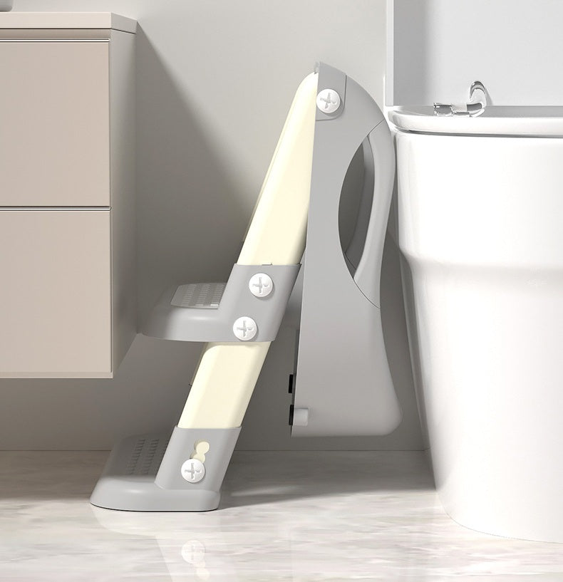 Baby Toddler Potty Training Toilet Seat Adjustable Height Foldable Steps